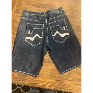 Vintage Y2K PJ Mark Stitch Baggy Skater Grunge Jeans Shorts Size 34 Jorts Design